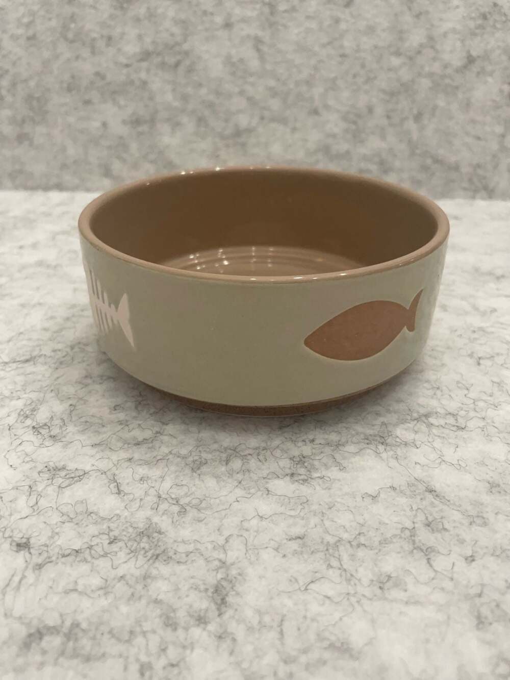 Pet dish Whisker City Stoneware Fish Skeleton Cat Bowl